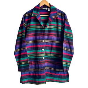 Vintage Chicos Multicolor Aztec Long Sleeve Shirt Size Small 19x32